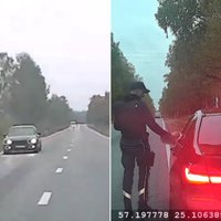 Video: Cēsu novadā policija aptur BMW vadītāju, kas traucās ar 156 km/h